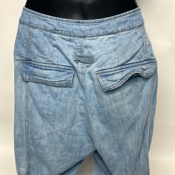 Women's Light Blue Denim Jumpsuit free people size small missing a button - Picture 9 of 13